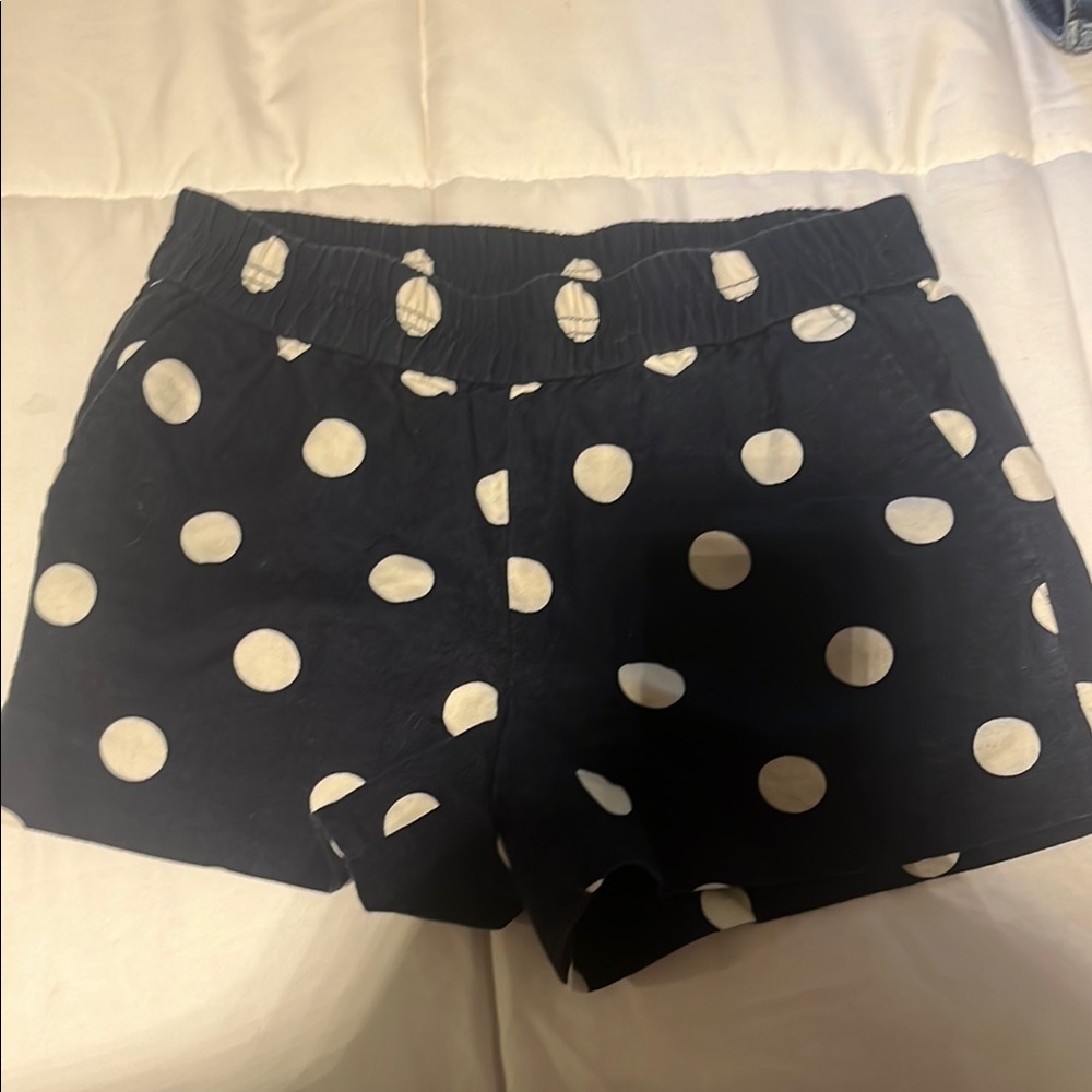 J. Crew High Waist Black and White Polka Dot Shorts